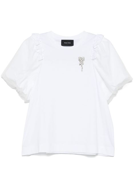 White flower-embellished T-shirt Simone Rocha - women